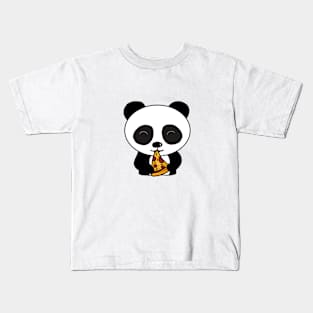 Cute Panda Bear Eating Pizza Kids T-Shirt